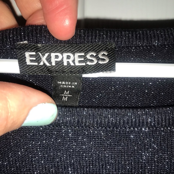 Express sweater dress navy sparkle - Picture 3 of 4